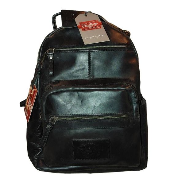 Rawlings Handbags - *NEW* Rawlings Black Bag Vintage Ragged Medium Backpack